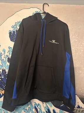 Sport-Tek Black Hoodie with Royal Blue Contrast Panels